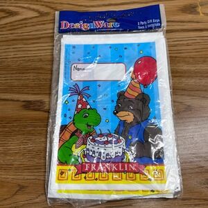DesignWare Franklin the Turtle Party Gift Bags Plastic 8 Count Vintage 1986 90s